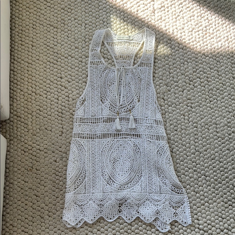 White Crochet Beach Coverup Dress